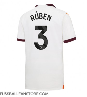 Manchester City Ruben Dias #3 Replik Auswärtstrikot 2023-24 Kurzarm